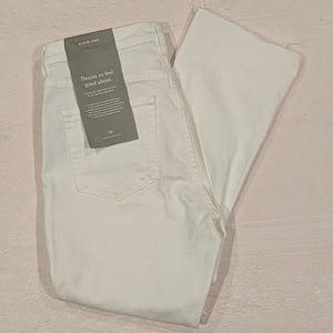 NWT Everlane High Rise Kick Crop Jean, 30R, Bone